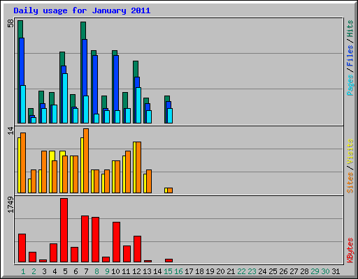 Daily usage for January 2011