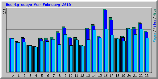 Hourly usage for February 2010
