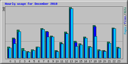 Hourly usage for December 2010