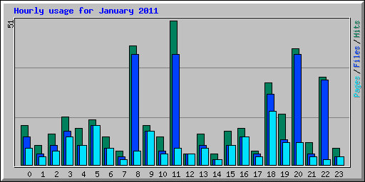 Hourly usage for January 2011